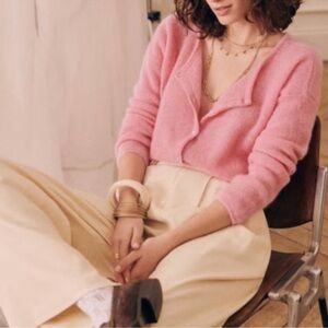 Sezane Pastel Pink Gaspard Cardigan